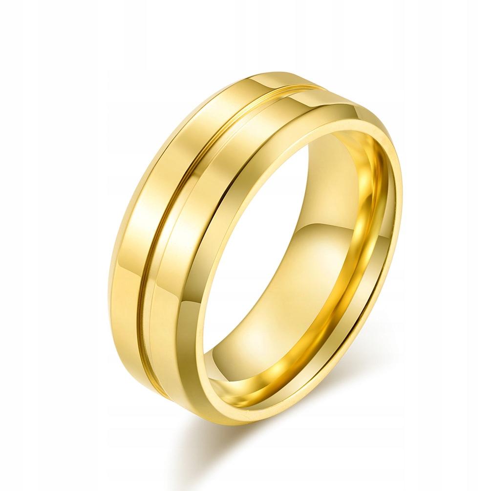 Wedding Ring Gold Steel Jewelry 316L Size 22 Eu22 Us10