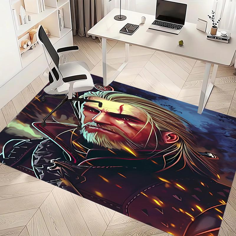 The W-Witcher 3 Wild Hunt GAME Print Area Rug - Soft,Washable Non-Slip Indoor Mat,Living Room,Home Office Decorative Rug