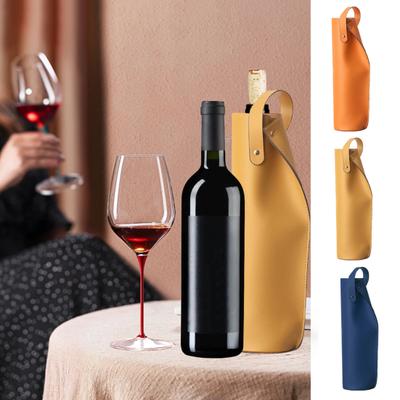 Double-Layered Red Wine Bag with Handle Wear Resistant Faux Leather Wine