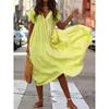 Summer Dress Women Casual Short Sleeve Dresses for Women V Neck Woman Dress A-Line Ruffles Sundress