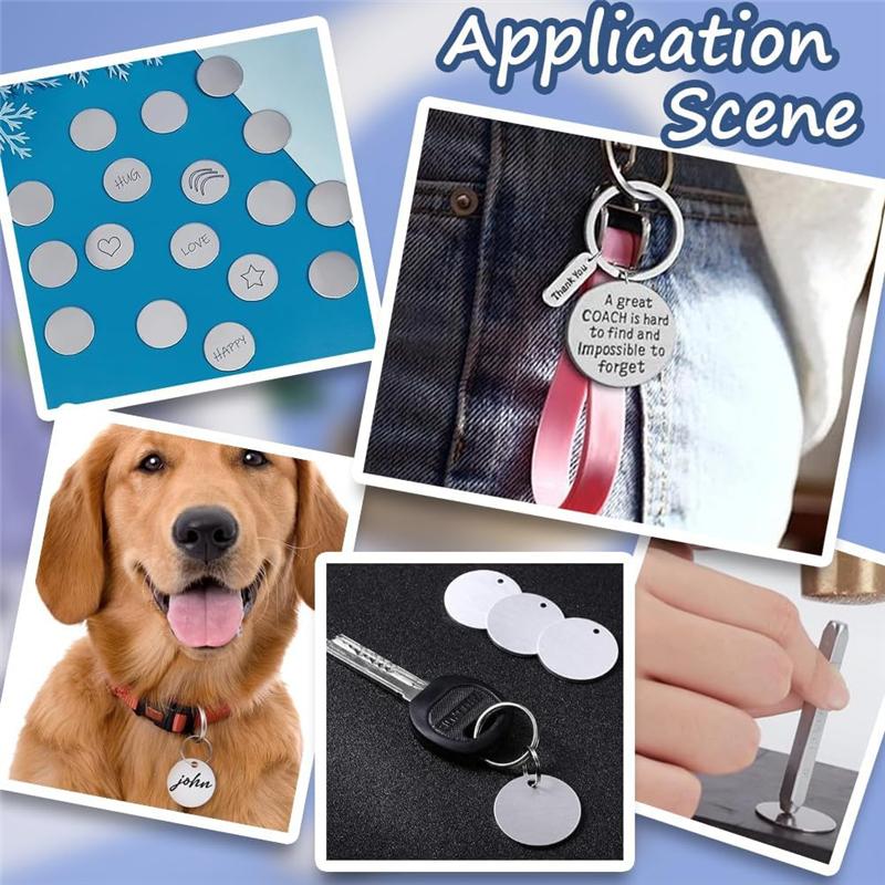 M-Modern-40 Pieces Stainless Steel Printed Blank Discs Bulk DIY Jewelry Craft Name Tags Necklace Earrings Engraving Supplie