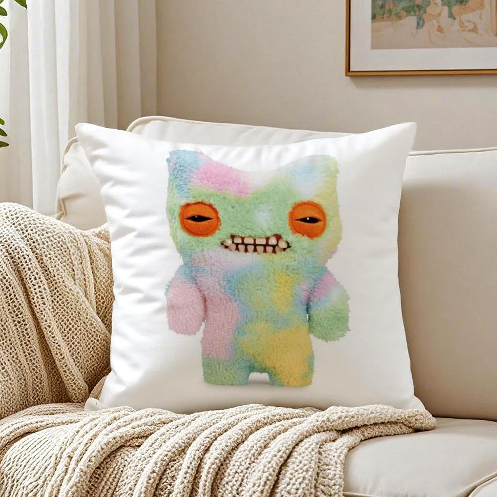 Weird Unique Toy FFuggler DDolls Cushion Cover Linen Pillowcase Soft for Sofa Bed Home Room Decor
