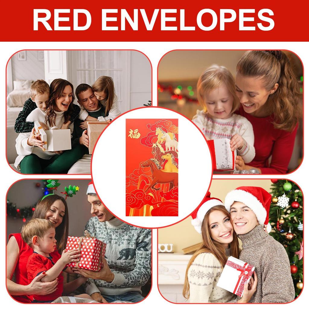 Year Of Horse Red Envelopes Portable Festival Money Packet Money Envelopes For Cash For Spring Festival Wedding Christmas