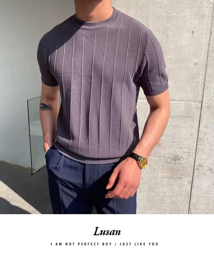 2023 Men's Trendy Summer Round Neck Short Sleeve Sweater