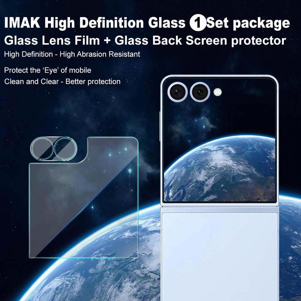 For Samsung Galaxy Z Flip7 5G Glass IMAK Glass Lens Film + Rear Screen Sticker