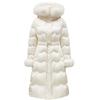 2024 Autumn Detachable Fox Fur Collar Cinch Waist Down Jacket