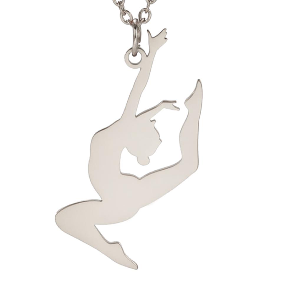 

Teamer Dancer Gymnastics Pendant Charms For Jewelry Making Women Stainless Steel Sports Necklace Pendant Gymnasts Birthday Gift