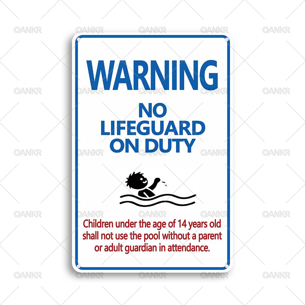 

Vintage Warning No Lifeguard On Duty Metal Tin Sign Chic Swimming Pool Metal Signs for Bar Home Pool Wall Decor Plaque 20x30cm（7.8x11.8inch）