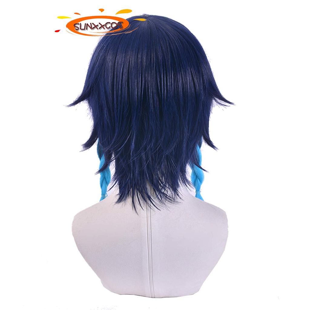 SUNXXCOS Genshin Project Genshin Heat-Resistant Cosplay Wig with Net, Cosplay Prop, Haro Costume (Venti Wig)