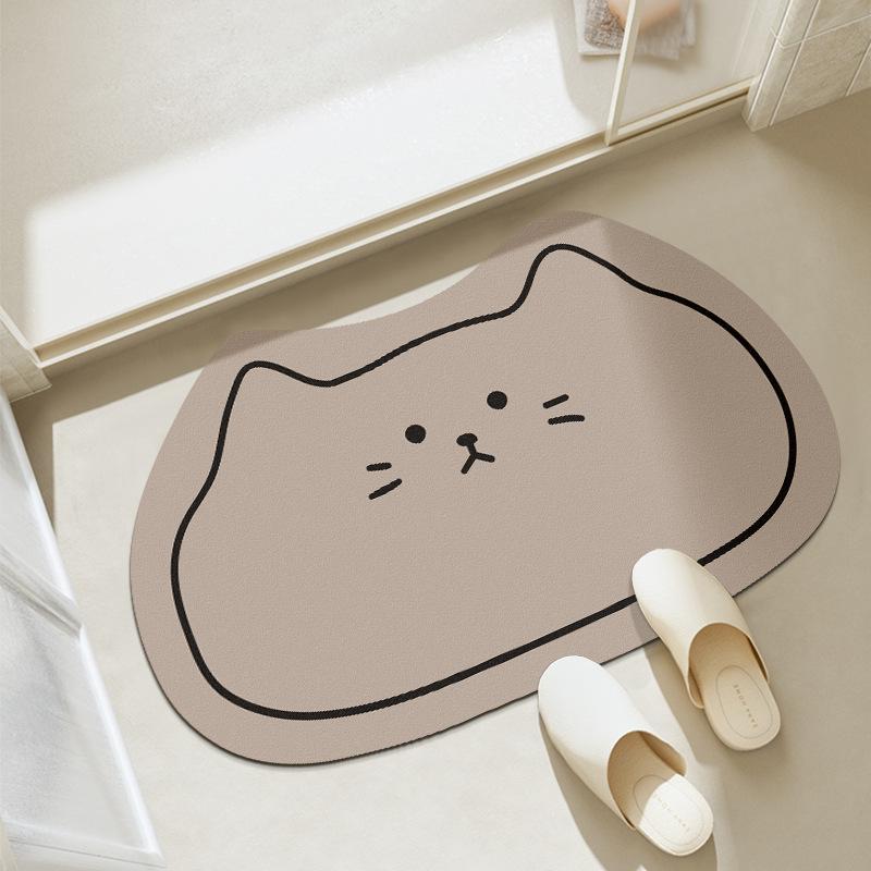 

Can Love Cartoon Bathroom Diatom Mud Mat Home Toilet Absorbing Easy To Clean Foot Mat Cat Bathroom Non-Slip Mat 40*60cm