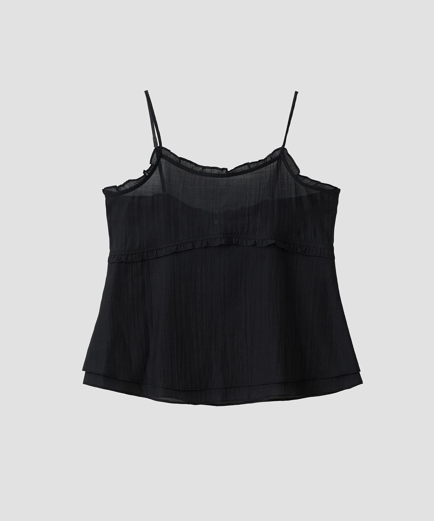 Lora Lora Frill Flare Sleeveless Black Black/S