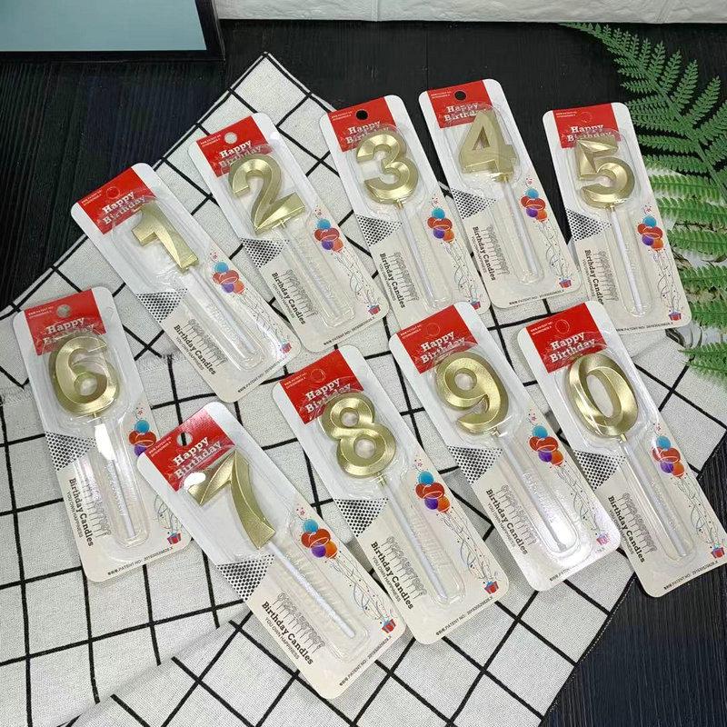 Opera House Candle Series: Vintage Gold Number Candles for Birthday & Anniversary Cake Decorations