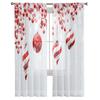 Christmas Decoration Balls And Berries Sheer Curtains For Living Room Bedroom Balcony Transparent Window Blinds Kitchen Drapes