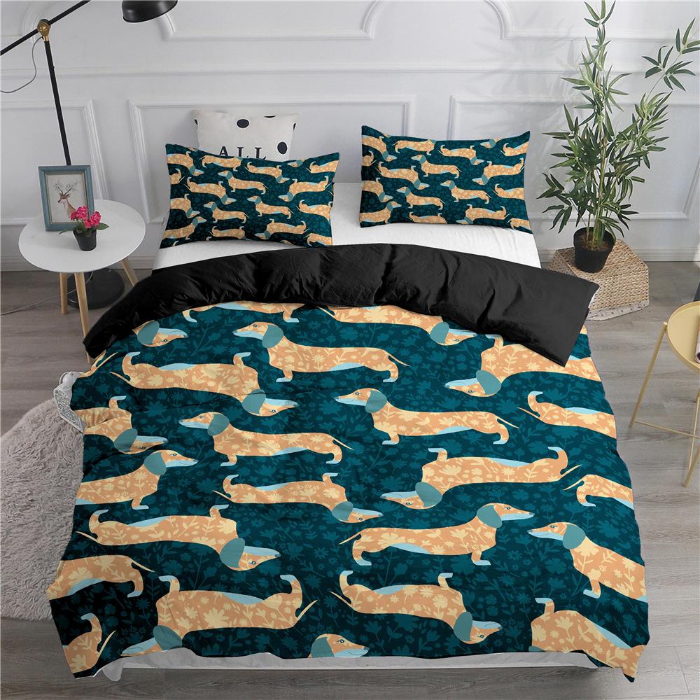 Comforter Dog Pet Puppy Bedding Set Cartoon Welsh Corgi Comforter For Kids Teens Animal Queen Size
