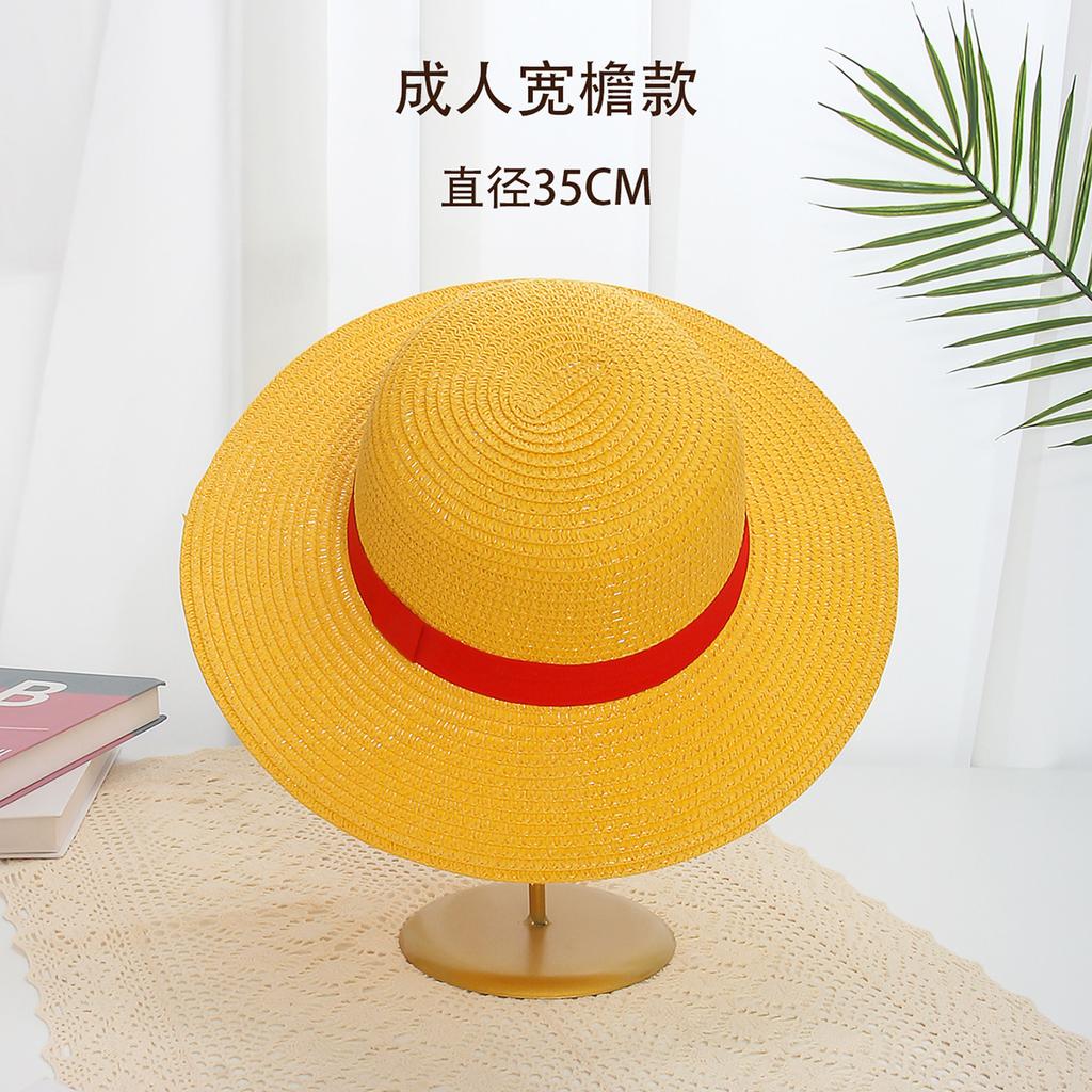 One Piece Luffy Straw Hat COSPALY Anime Dress Up Adult Woven Sun Protection Hat Show Hat Summer Hat