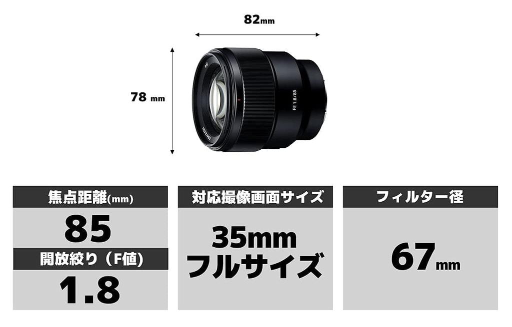 SONY SEL85F18 FE 85mm Telephoto Prime Lens for Digital SLR Cameras F1.8 Full-Frame [E-Mount]