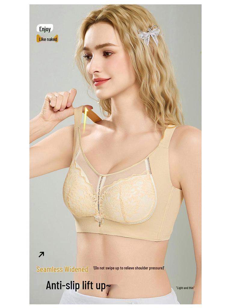 Spitzen Unterwäsche: Dünner Style Lift & Support BH für größere Oberweiten – Anti-Hänge & Verstellbares Trägerloses Design
