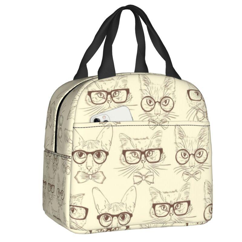 Custom Funny Glasses With Eye Test Chart Lunch Bag Women Optician Optometrist Warm Cooler Insulated Lunch Boxes for Adult Office