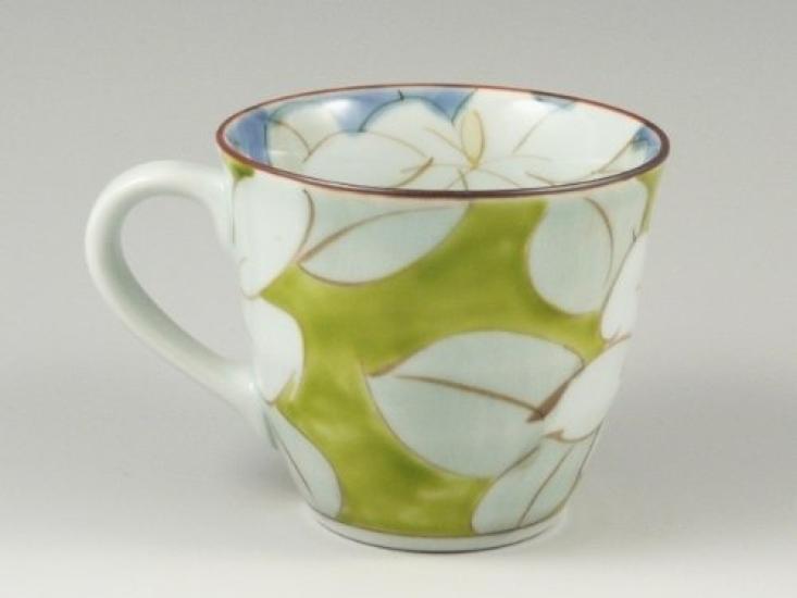 Arita Hasami Ware Kiln Gardenia Pair Mug Cups 18624 Sen'emon