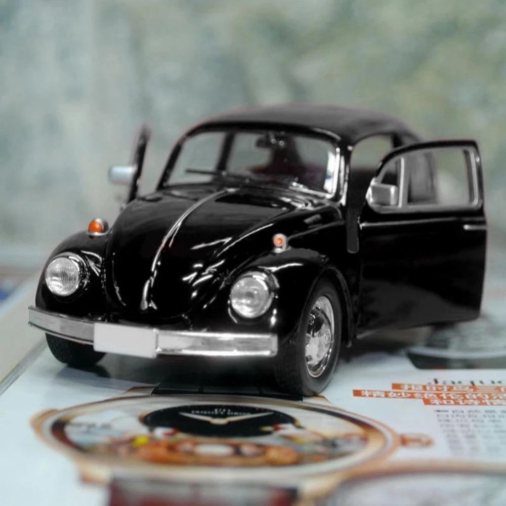 Beetle Diecast Pull Back Car Model Toy New Lovely Vintage for Children Gift Decor Cute Figurines Miniatures bianco
