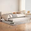 Daybed 90x200cm with Pull-out Bed Sofa Bed Single (No Mattress) Minimalist Styling Beige Gray Double Rollaway