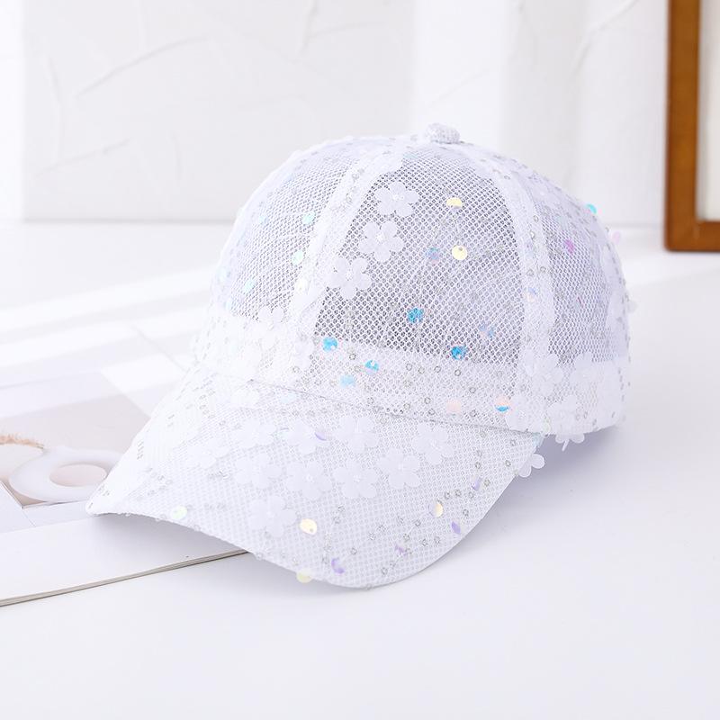 Mesh Breathable Hat Women's Summer Cap Sequins Trendy Versatile Sunshade Sun Hat Internet Celebrity Baseball Cap