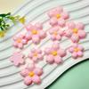 100pcs Resin Kawaii 3D Colorful Cherry Blossoms Flatback Stone Scrapbook Figurines DIY Bow Decor Accessories Pink Flower Crafts