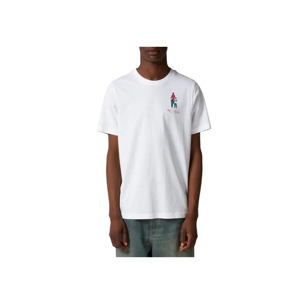 Puma Graphic Print Crew Neck Short Sleeve T-Shirt Men Tops White 62742602