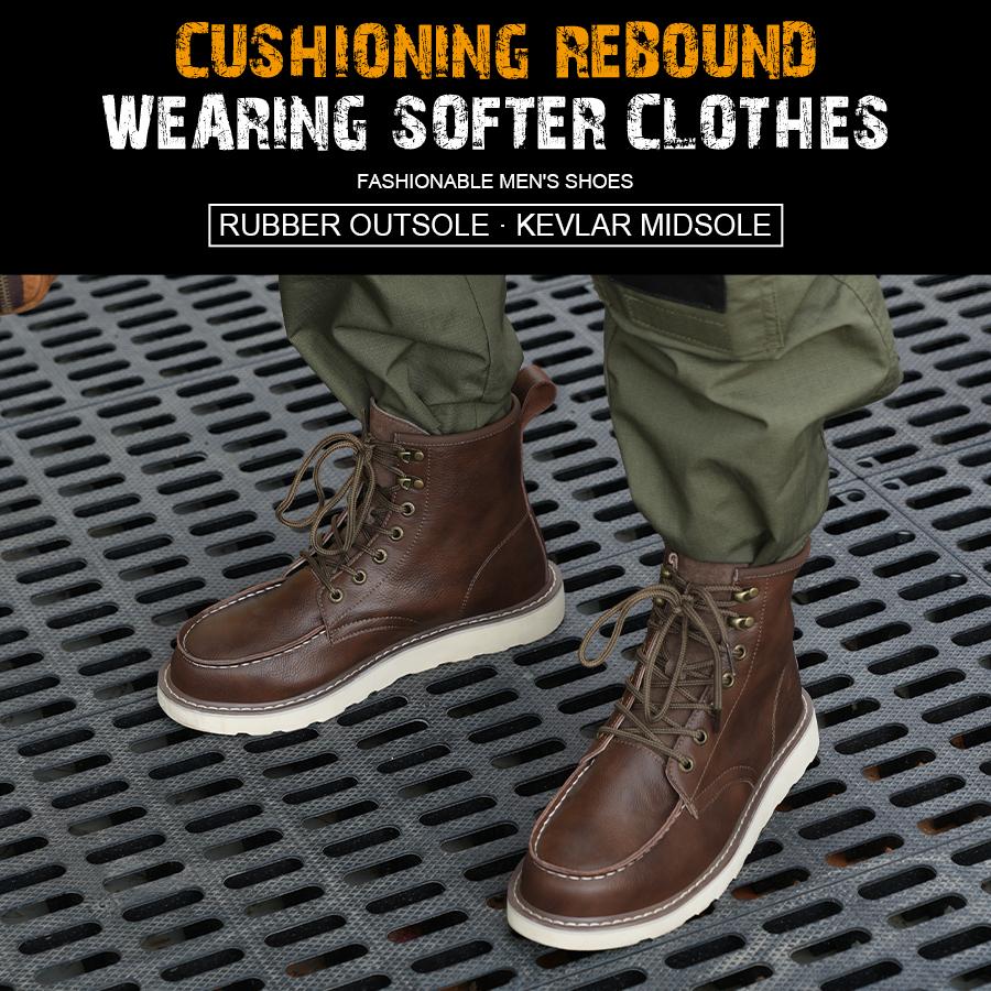 High Top Men's Safety Shoes Puncture-Proof Work Sneaker Waterproof Steel Toe Shoes Safety Boots Indestructible Slip-resistant Shoes