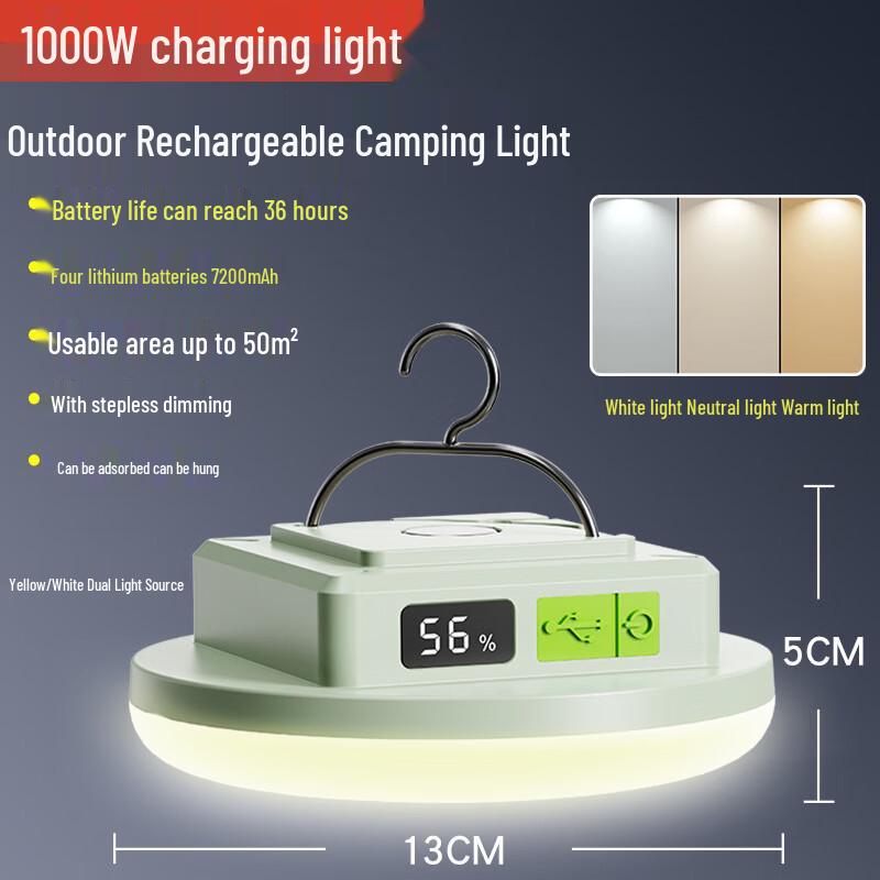 Rechargeable Dual-Source Camping Lantern