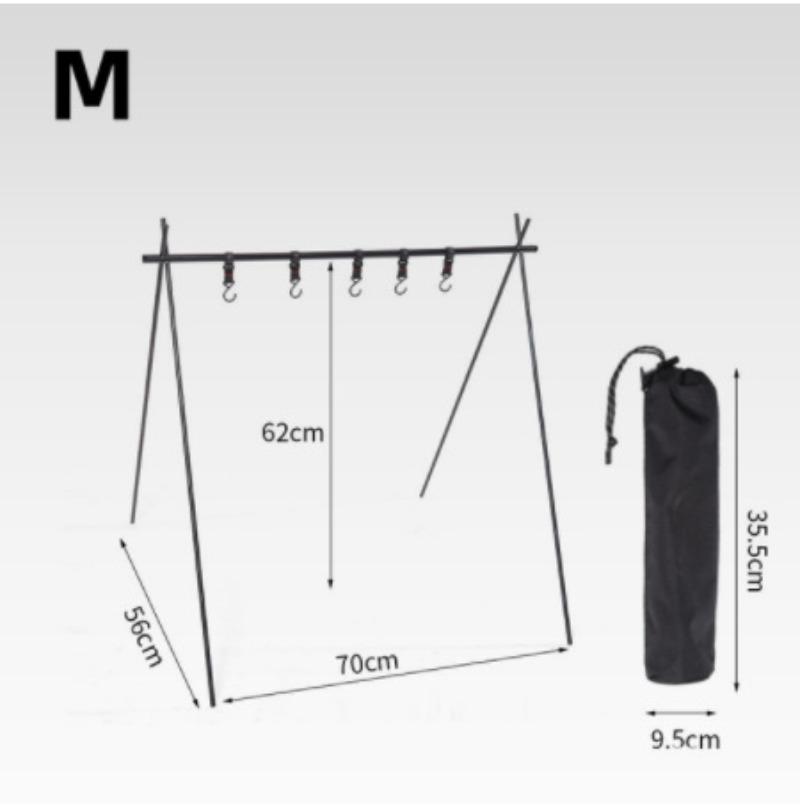 

Portable Folding Tripod Hook Rack for Outdoor Camping, Large-Size Storage Shelf for Camping Barbecue Tools, Multifunctional Camping Gear Organizer