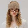 [RABBIT FUR] COIN HAIR BANDANA_LIGHT BROWN