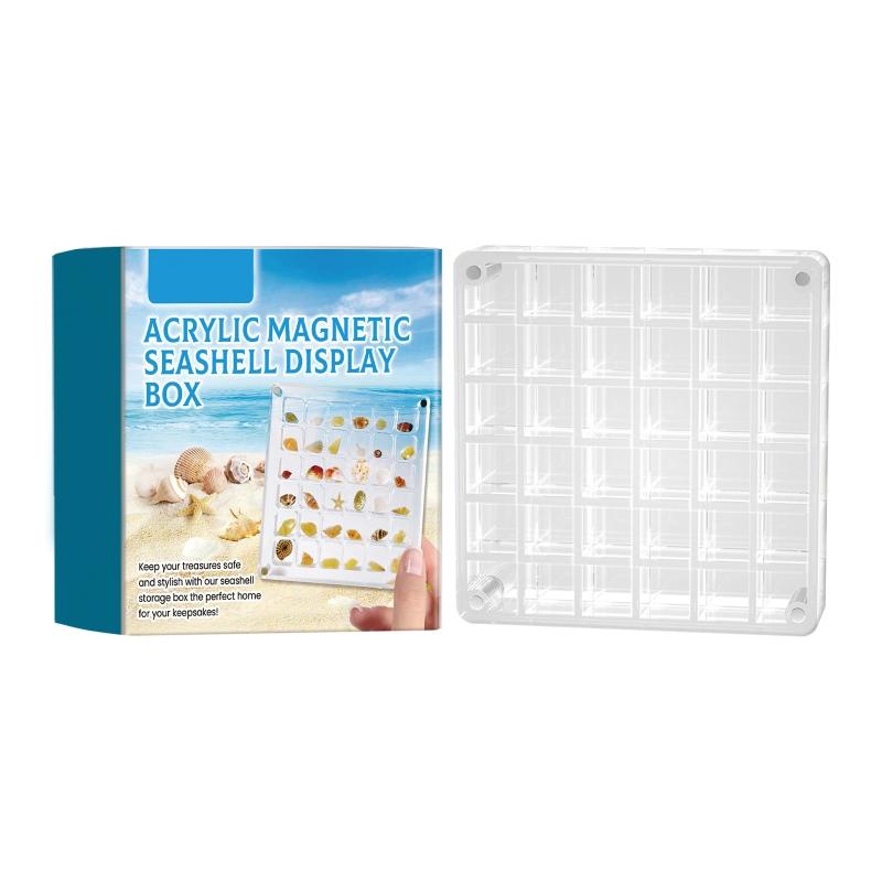 

Прозрачная витрина для ракушек, коробка для хранения ракушек для домашнего декора и музеев