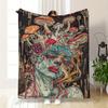 Mushroom-Shaped Pattern Flannel Printed Blanket Suitable For All Seasons Suitable For Living Room Office Sofa And Travel