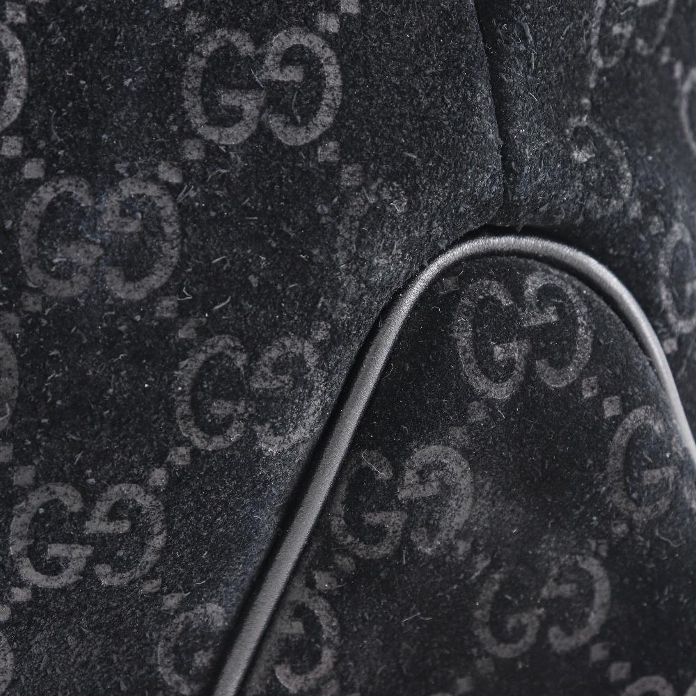 GUCCI GG Shelly line Tote Bag 162160 black Suede unisex Used