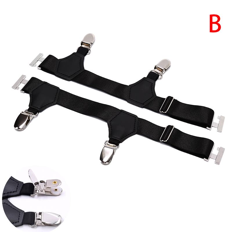 Jarretières de Chaussettes pour Hommes Élastiques Maintiens de Chaussettes Clip de Ceinture Bretelles Réglables Accessoires