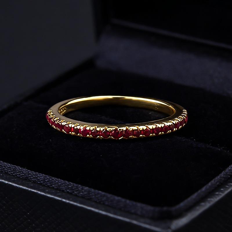 Luoxi Temple S925 Silver Half Circle Diamond Stackable Ring Set