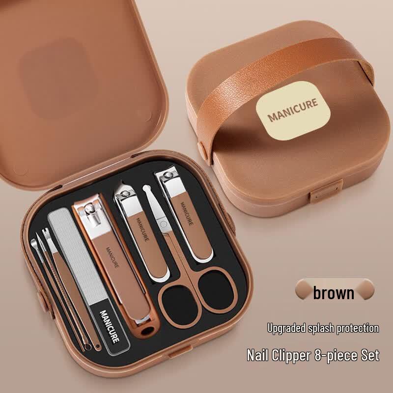 Ji Wu Meng Portable Anti-Splash 8-Piece Nail Care Set