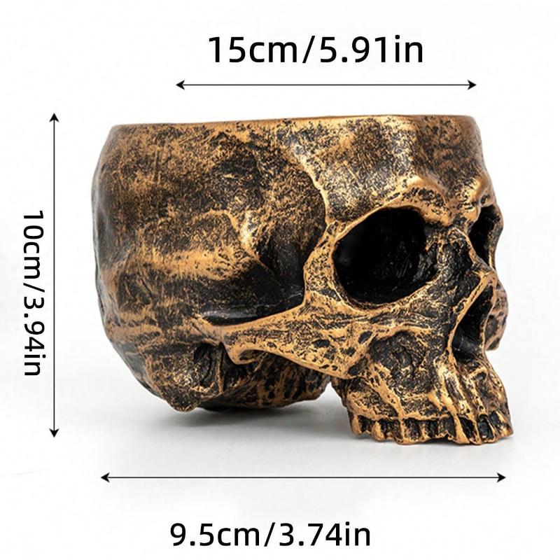 1pc Abstract Skull Flower Pot, Flower Vase Creative Horror Sculpture, Customized Vase, Skull Art Resin Vase Desktop Home Decoration