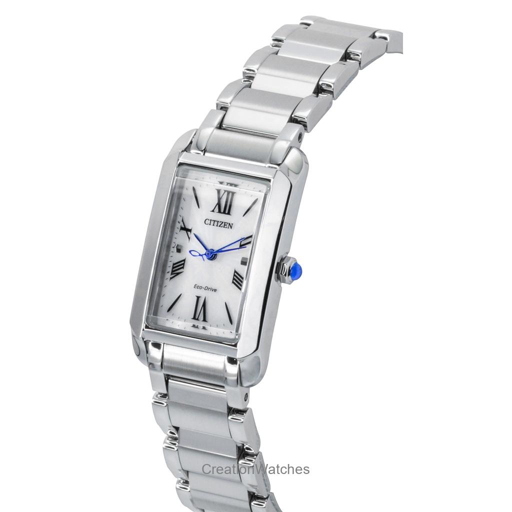 Citizen L Acier Inoxydable Cadran Argenté Eco-Drive EW5620-55A Montre pour Femme