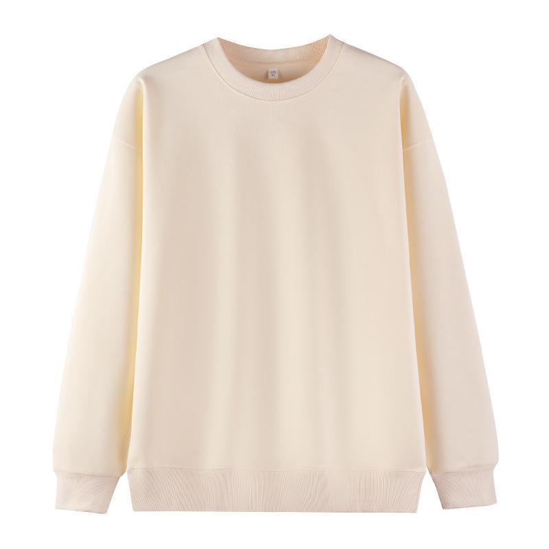 Sweatshirt unisexe en molleton de coton 320g - Léger, Coupe ample, Couleur unie, Manches longues, Col rond pour l'automne/hiver.