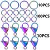 120pcs/Lot Rainbow Stainless Steel Jump Rings Lobster Clasps Mix Connectors For Jewelry Making Components Metal DIY Accessories