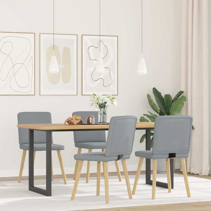 VidaXL Dining Chairs Set of 4 Light Grey Fabric, Chair, Living Room Chair, Accent Chair, Kitchen Chair, Seat of 3315297