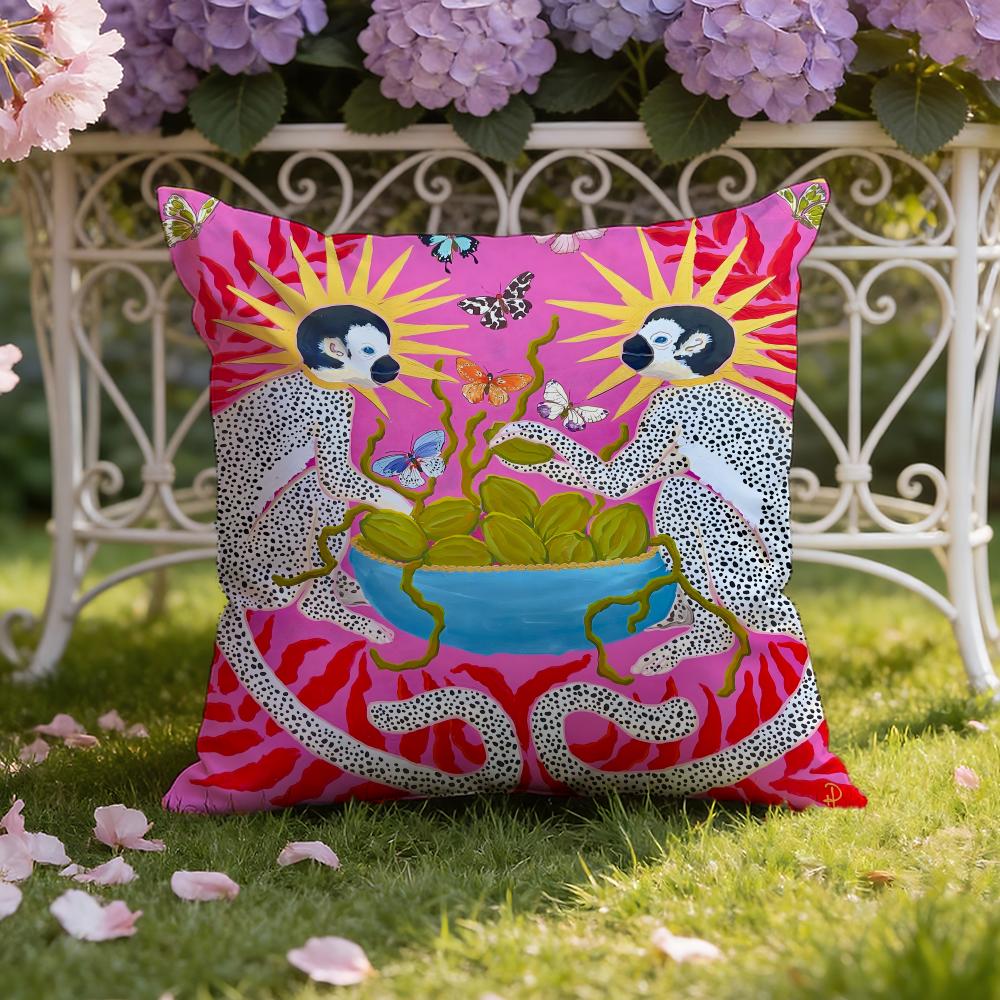 P-Paige G-Gemmel M-Monkey Cushion Cover Home & Car Dual-Scene Pillow Cover: Reversible for Premium Comfort