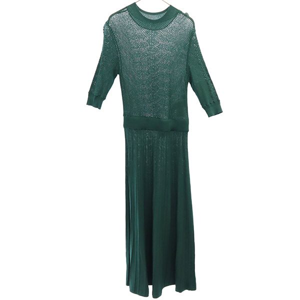 CELFORD unused 7 minutes sleeve knit Long dress 36 green Women Used