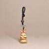 Golden Sandalwood Zodiac Animal Carving Keychain - Solid Wood Cultural Craft