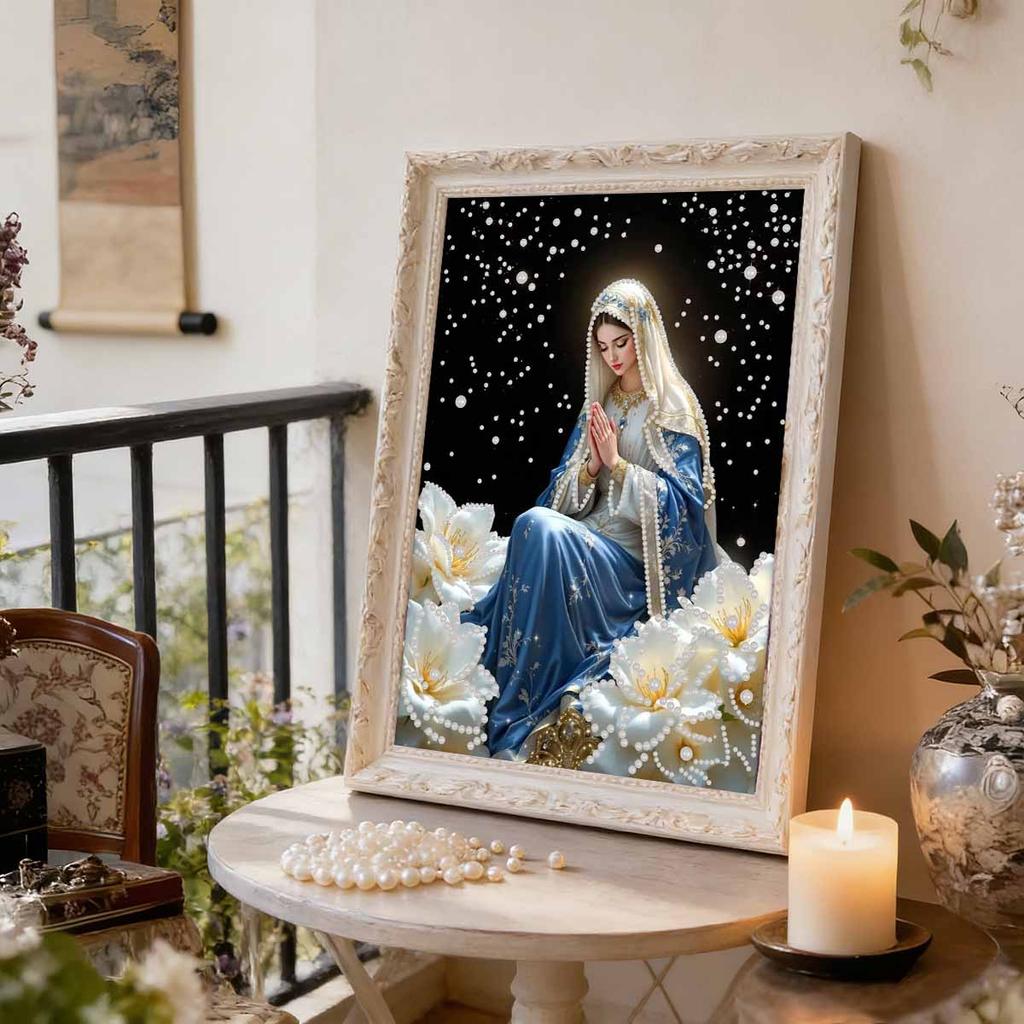 Pearl Painting Kit Virgin Mary Theme Frameless Handicraft DIY Bedroom Decoration Living Room Wall Art Room Decoration Art Craft Decoration
