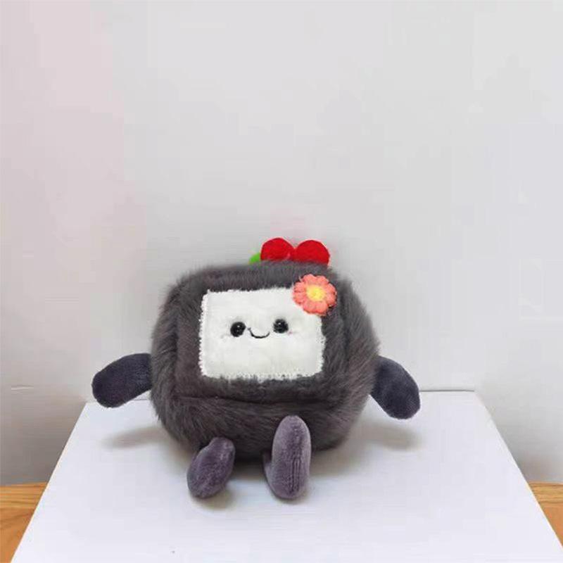 

Cute Plush Stinky Tofu Keychain Pendant Creative Stinky Tofu Plush Small Pendant Couple Schoolbag Hanging Decoration 10 * 12cm high