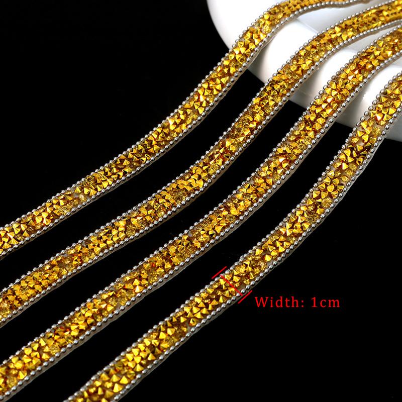 10Yards Resin Rhinestone Ribbons Self Adhesive Diamond Crystal Roll Glitter Belt Bling Party DIY Decorations 1CM Rhinestone