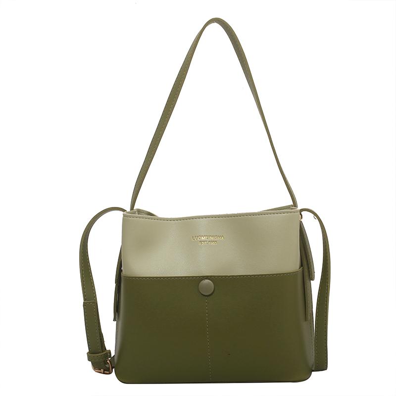 Large Capacity Contrast Color Bucket Bag for Women  New Spring Autumn  Crossbody Shoulder Bags Chic Commute Totes
